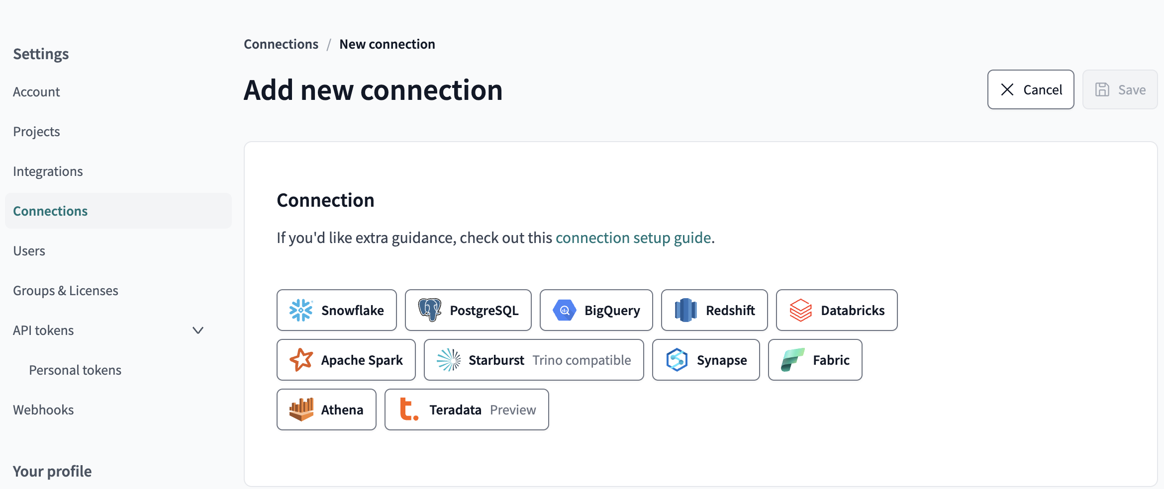 Connection list Connection list